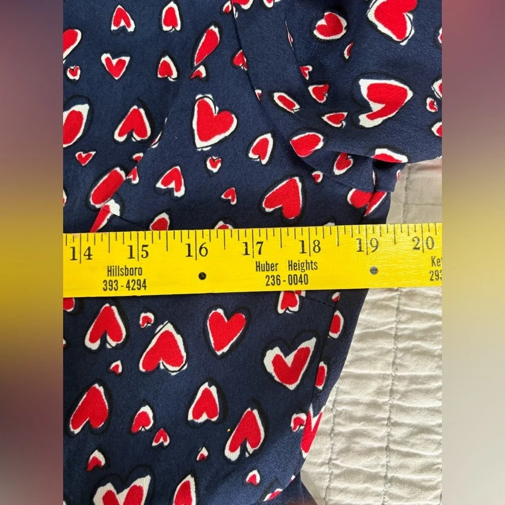 Popsugar Size Large‎ Navy Blue Heart Dress MIDI EUC